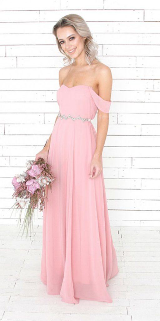 cheap bridesmaid dresses long rose off the shoulder 150 folkste