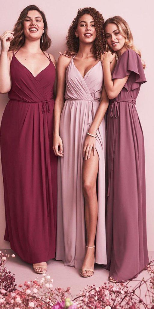 cheap bridesmaid dresses long under 100 purple davidsbridal