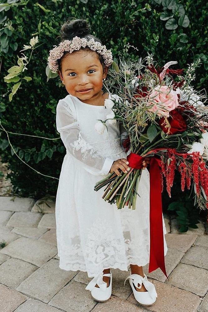 country flower girl dresses with sleeves lace rustic boho marisavasquezphoto