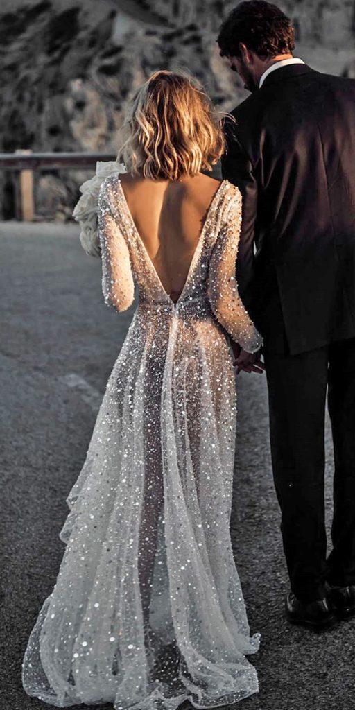 destination wedding dresses with long sleeves v back sequins tali photography