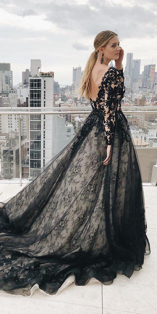 gothic wedding dresses ball gown low back with long sleeves maggiesotterodesigns