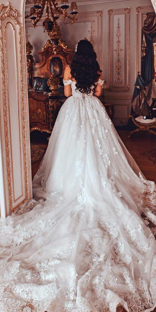  lace bridal gowns ball gown off the shoulder lace with train axarmina photography