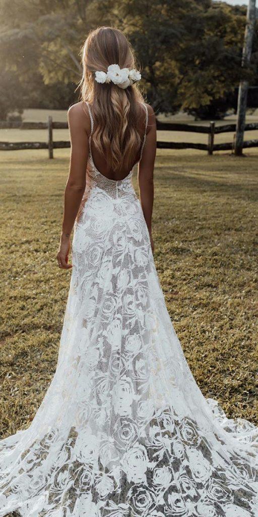  trendy wedding dresses a line with spaghetti straps backless boho grace loves lace