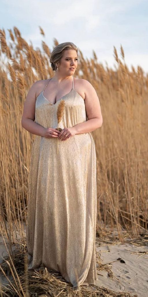 plus size wedding guest dresses gold long beach sequins hayleypaigeoccasions