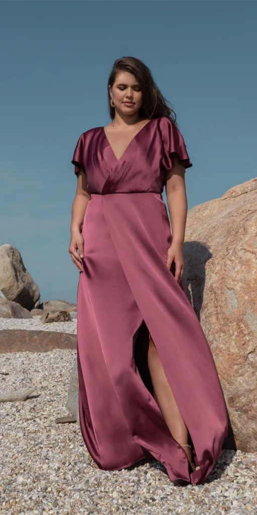 plus size wedding guest dresses long simple satin beach spring jennyyoo