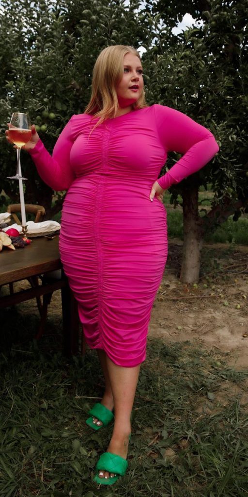 plus size wedding guest dresses with long sleeves pink simple knee length rachelparcell