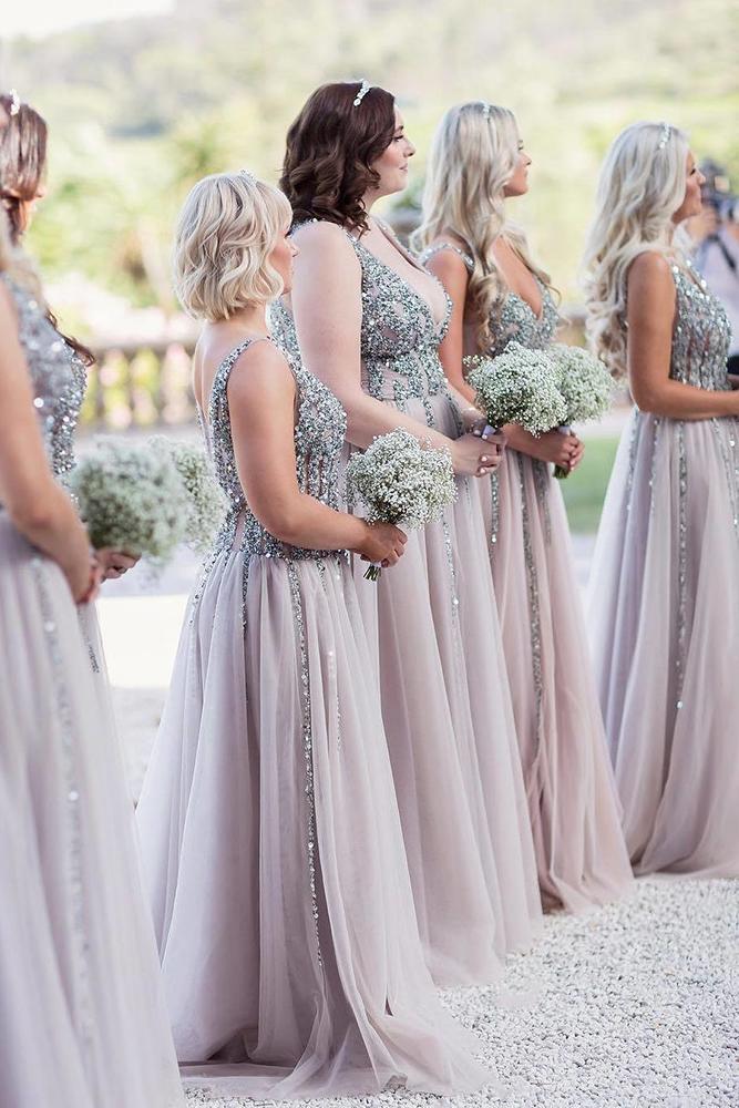 rustic bridesmaid dresses long sequins country craigandevasanders