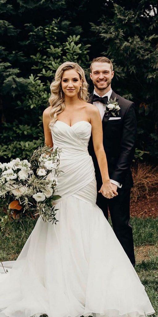 satin mermaid wedding dresses sweetheart neckline strapless essenseofaustralia
