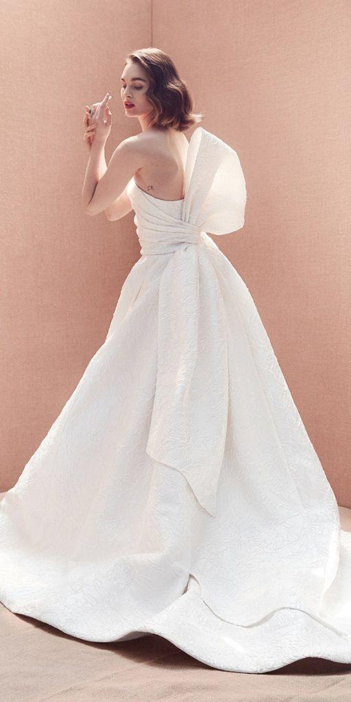 wedding dresses spring 2020 a line low back simple with bow oscar de la renta