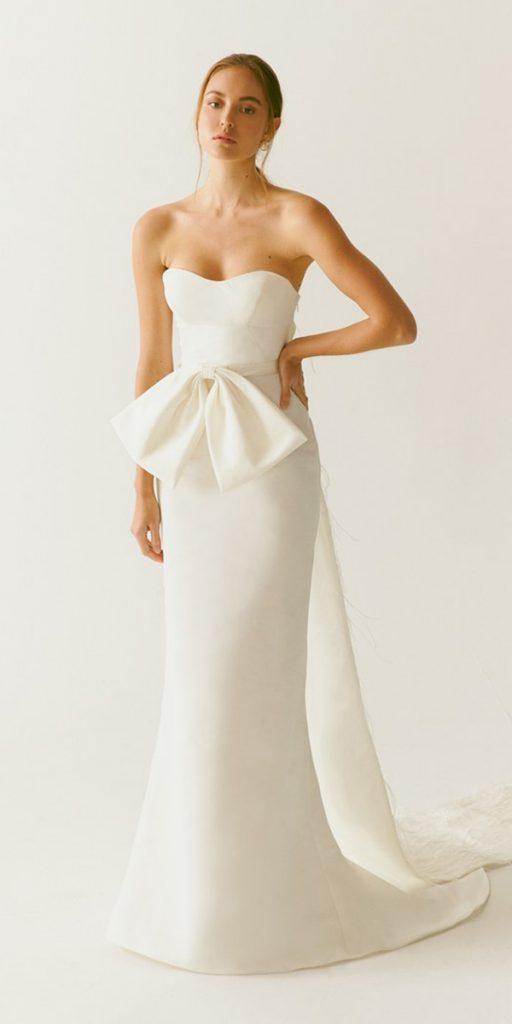 wedding dresses spring 2020 simple sweetheart neckline with bow sebastien luke