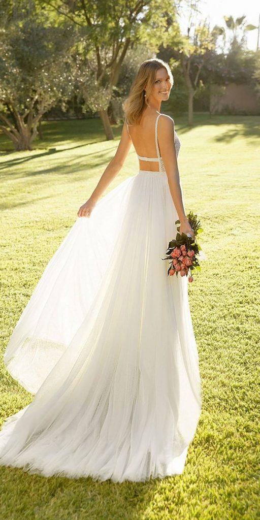 barnyard wedding dresses a line low back with spaghetti straps rustic rosa clara