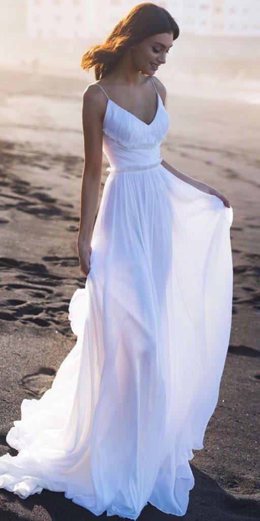 beach destination wedding dresses a line simple with spaghetti straps raraavis
