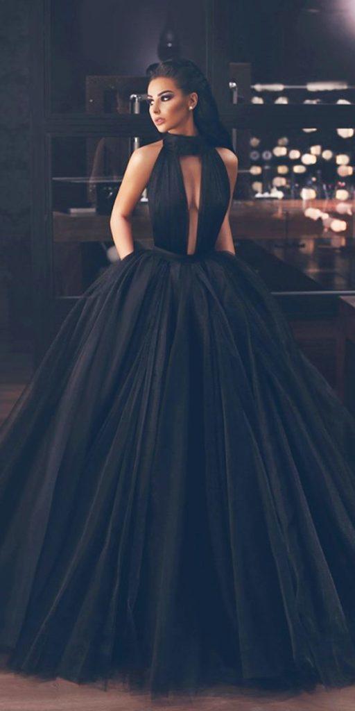 blue black wedding dress