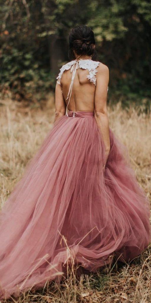 colored wedding dresses ball gown open back purple tulle skirt sweetcarolinestyle .