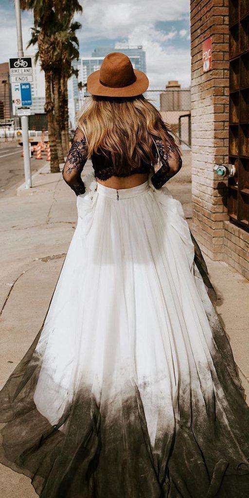 gothic wedding dresses with long sleeves ombre lace with hat country sweetcarolinestyles