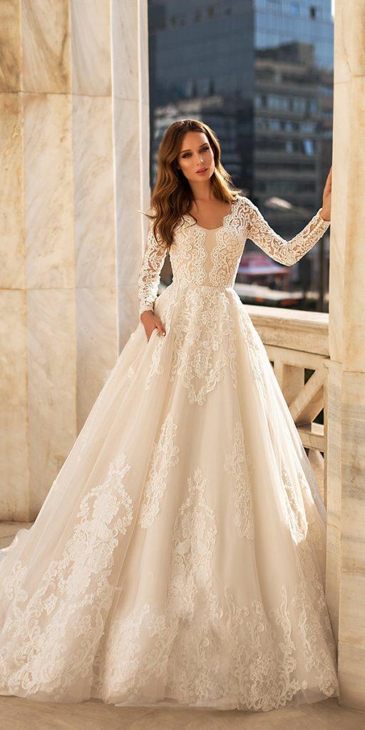 lace wedding dresses with sleeves a line sweetheart neckline lucesposa