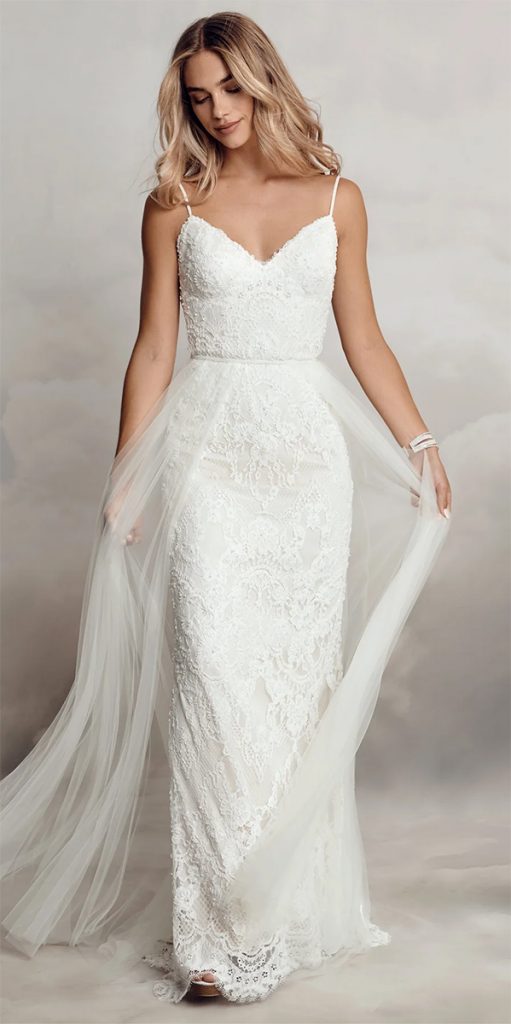 modern wedding dresses lace with spaghetti straps catherinedeane