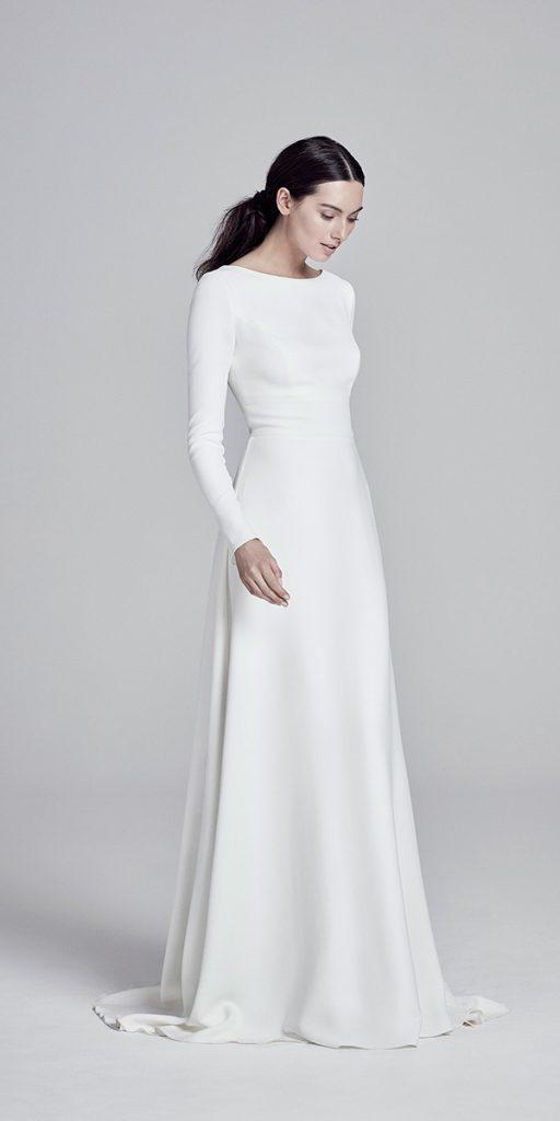 modest wedding dresses sheath with long sleeves simple suzanneneville