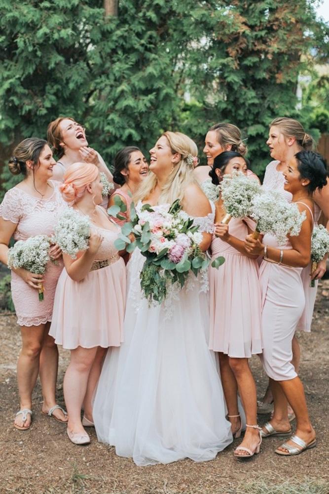 short bridesmaids dresses blush country heather burley
