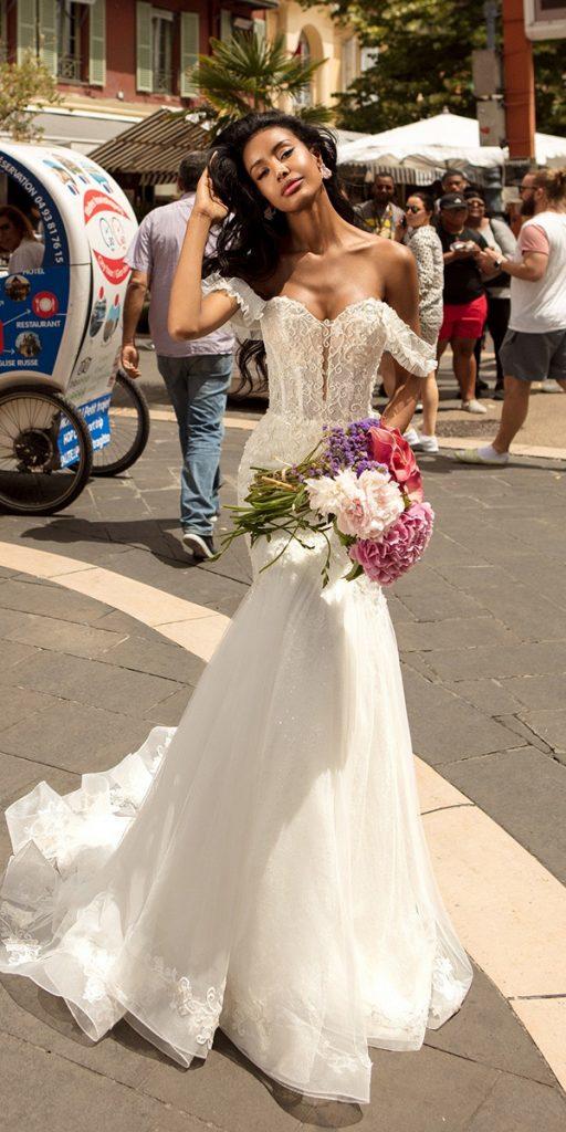 sweetheart mermaid wedding dresses off the shoulder strapless romantic beach anna sposa