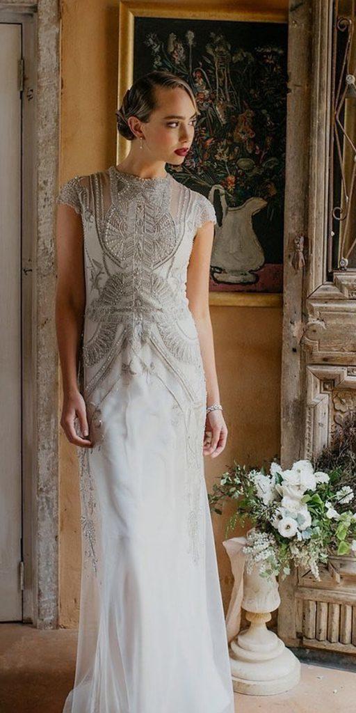vintage wedding dresses sheath 1920 jeweled gatsby gwendolynne