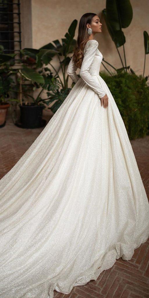 ball gown wedding dresses with long sleeves simple millanova