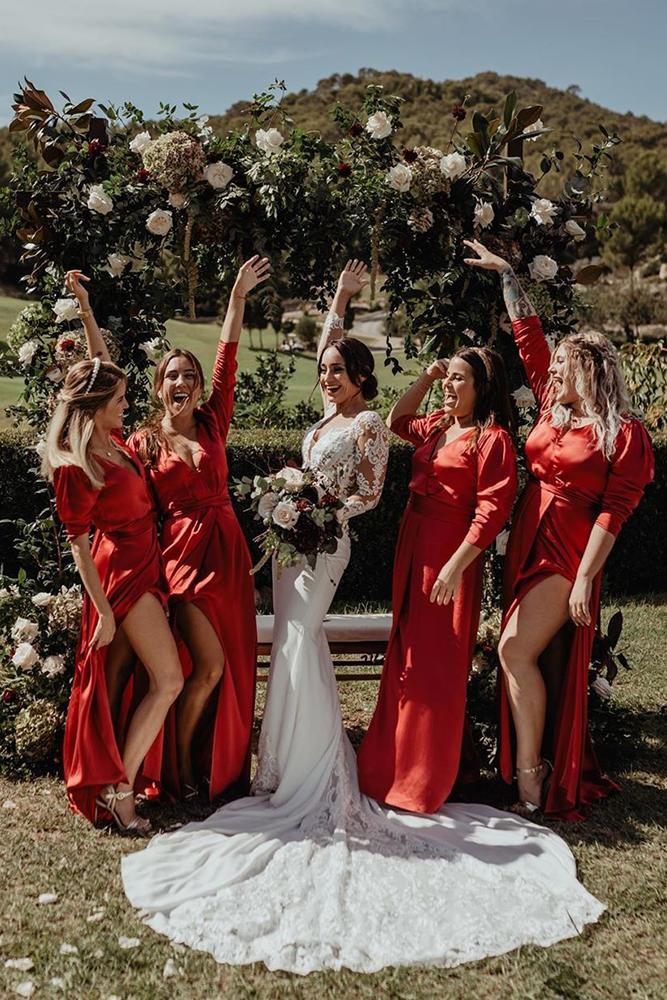 burgundy bridesmaid dresses simple long rustic visandco_the_spectacular_now