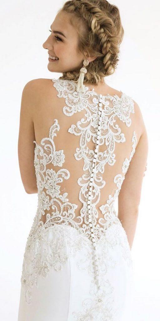 lace back wedding dresses tattoo effect with buttons morileeofficial