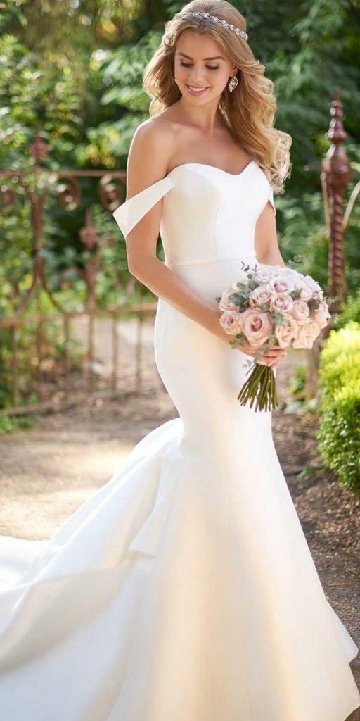 mermaid wedding dresses sweetheart neckline straples simple off the shoulder martinalianabridal