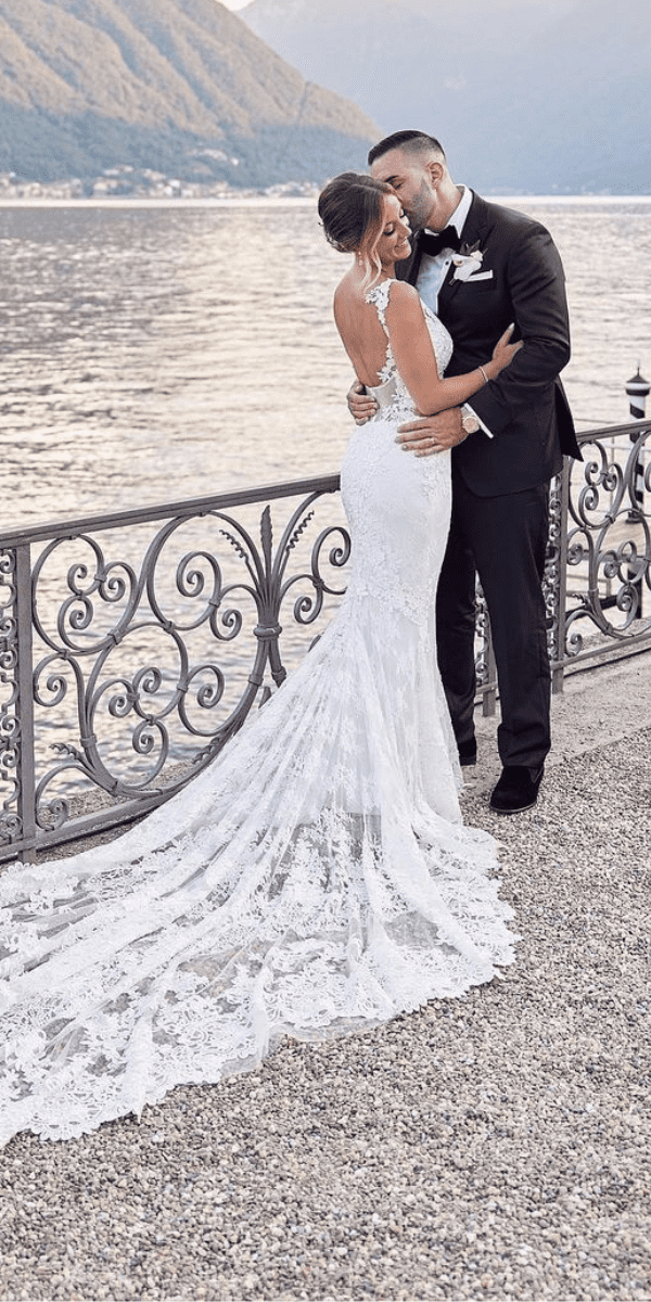 open back wedding dresses lace with train styles