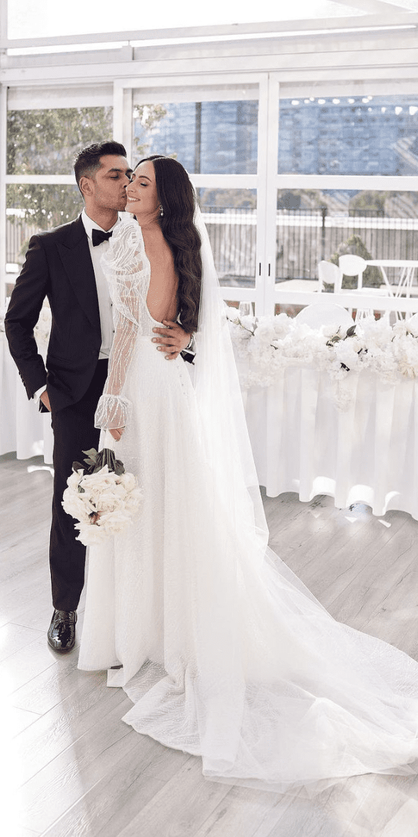 open back wedding dresses with sleeves ideas