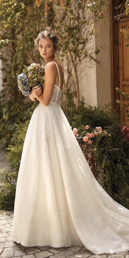 beach destination wedding dresses a line with spaghetti straps low back lihihod