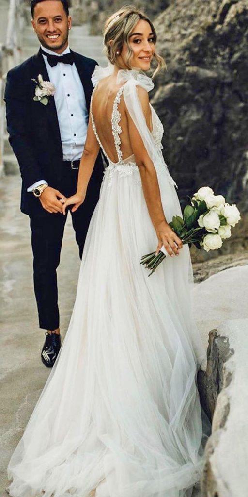 destination wedding dresses a line backless with bow country inbaldrorofficial