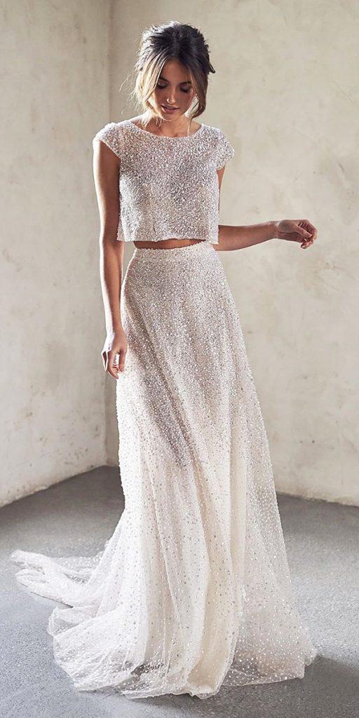 destination wedding dresses a line with cap detached skirt sequins annacampbellbridal