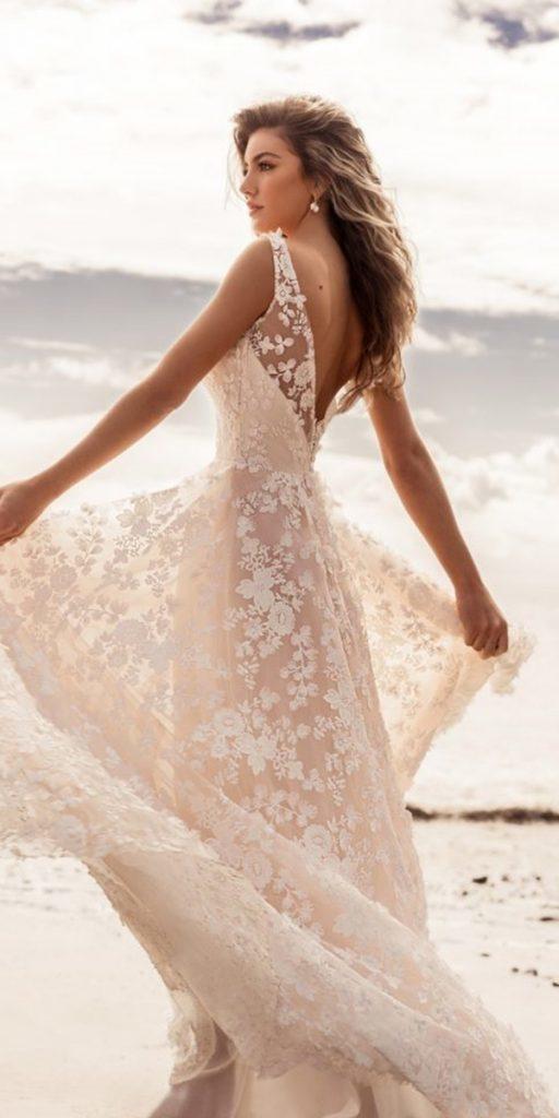 destination wedding dresses beach a line blush v back floral stephaniealli