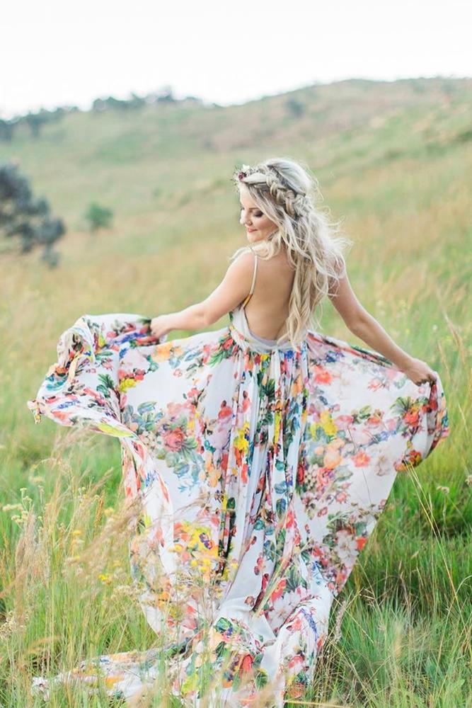 floral bridesmaid dresses long backless with spaghetti straps grace studios
