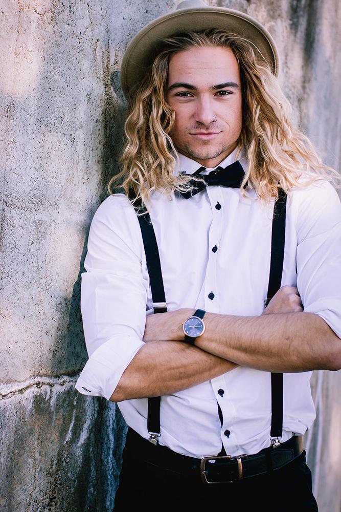 groomsmen attire suspenders with bow tie hat country magicmomentsbymichele