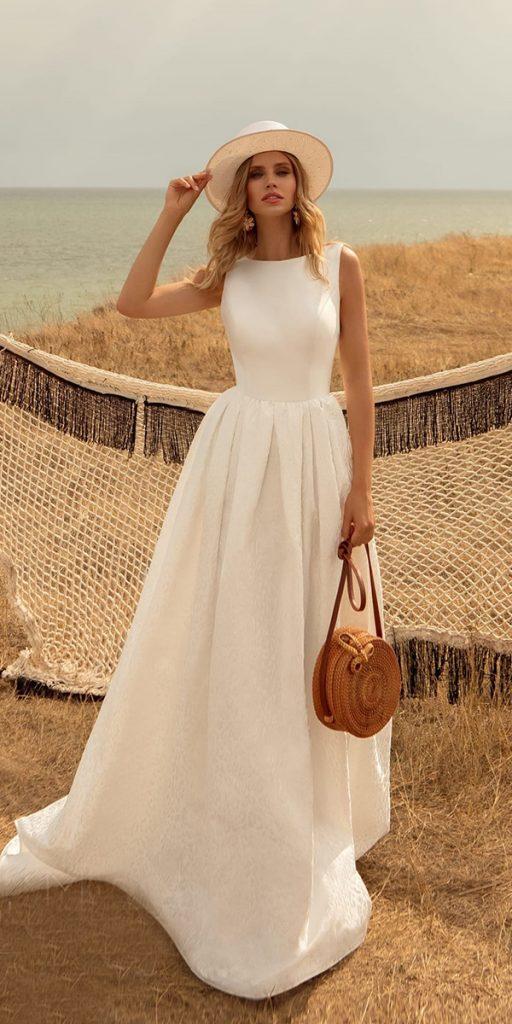 modest wedding dresses princess simple sleveless ariamo
