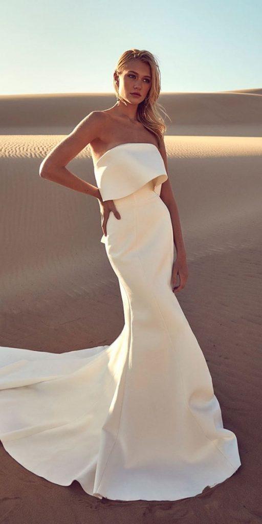 simple wedding dresses sheath strapless neckline for beach chosenbyoneday