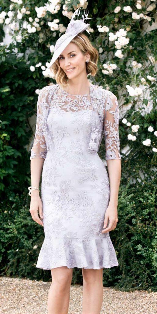 summer mother of the bride dresses knee length with jacket floral appliques john charles