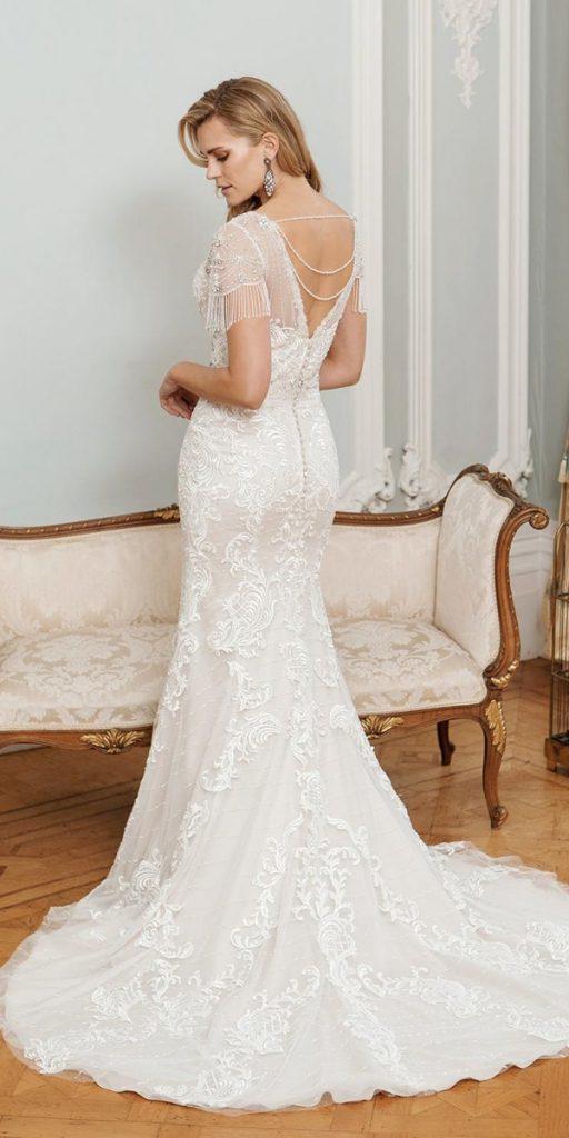 vintage lace wedding dresses trumpet with cape sleeves true bride
