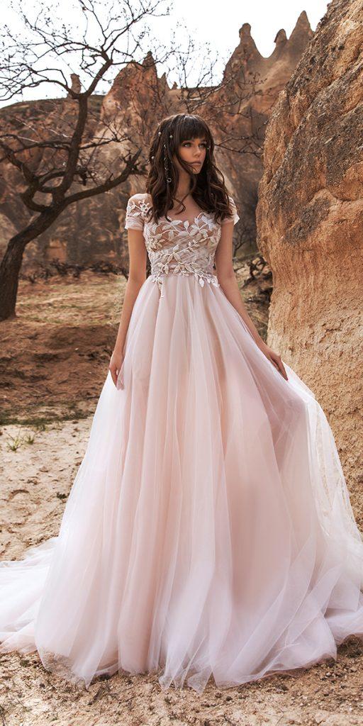 beach destination wedding dresses a line with cap sleeves floral top blush katherine joyce