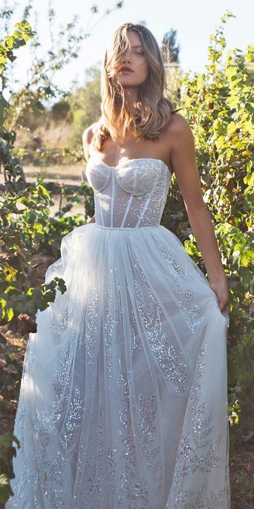 country wedding dresses a line sweetheart strapless neckline sequins florabridal