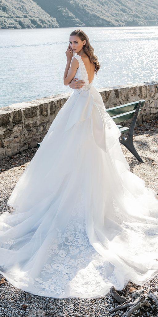 princess wedding dresses v back with bow train alessandroangelozzicouture