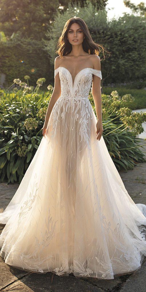 a line wedding dresses off the shoulder sweetheart neckline pronovias