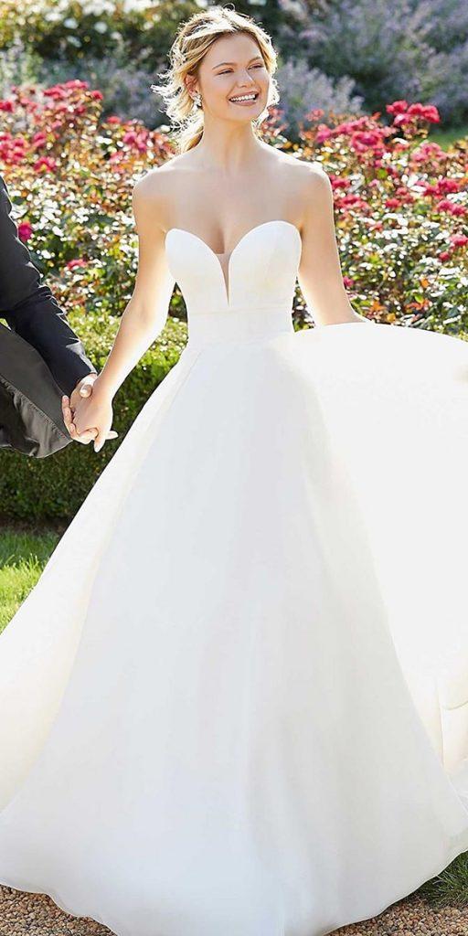 a line wedding dresses simple sweetheart strapless neckline country morileeofficial