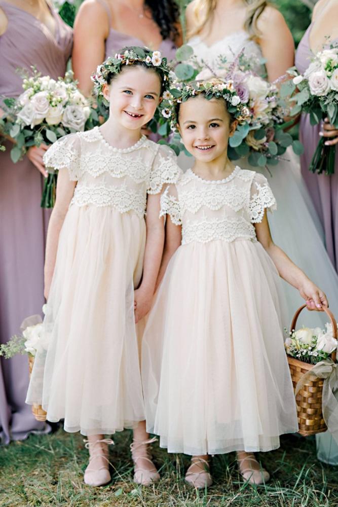 country flower girl dresses lace top with cap sleeves tulle skirt candace berry photography