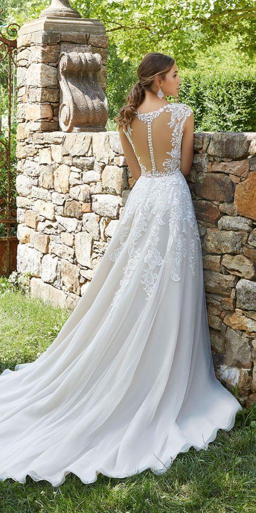 lace back wedding dresses a line tattoo effect with buttons country mori lee