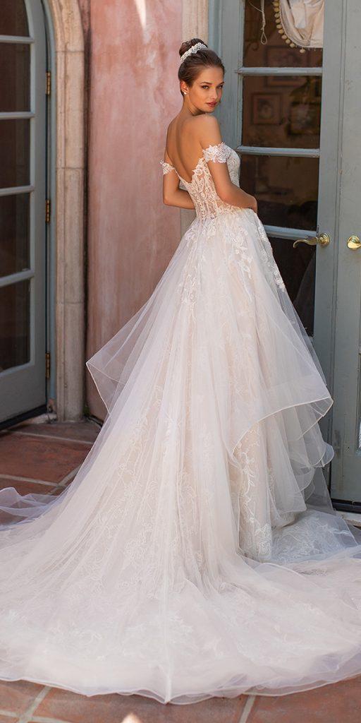 lace back wedding dresses princess off the shoulder low back moonight