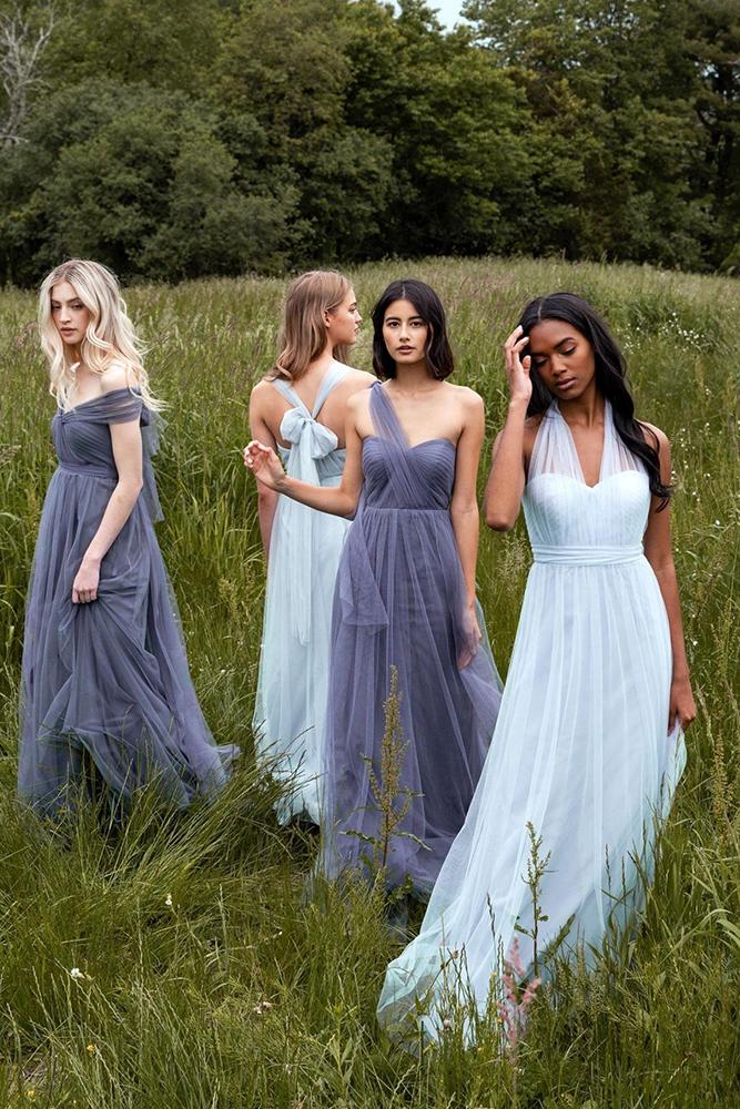 mismatched bridesmaid dresses long blue navy rustic simple jennyyoo
